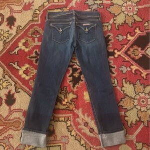 Hudson Cropped Rolled Cuff Blue Jeans. Size 26